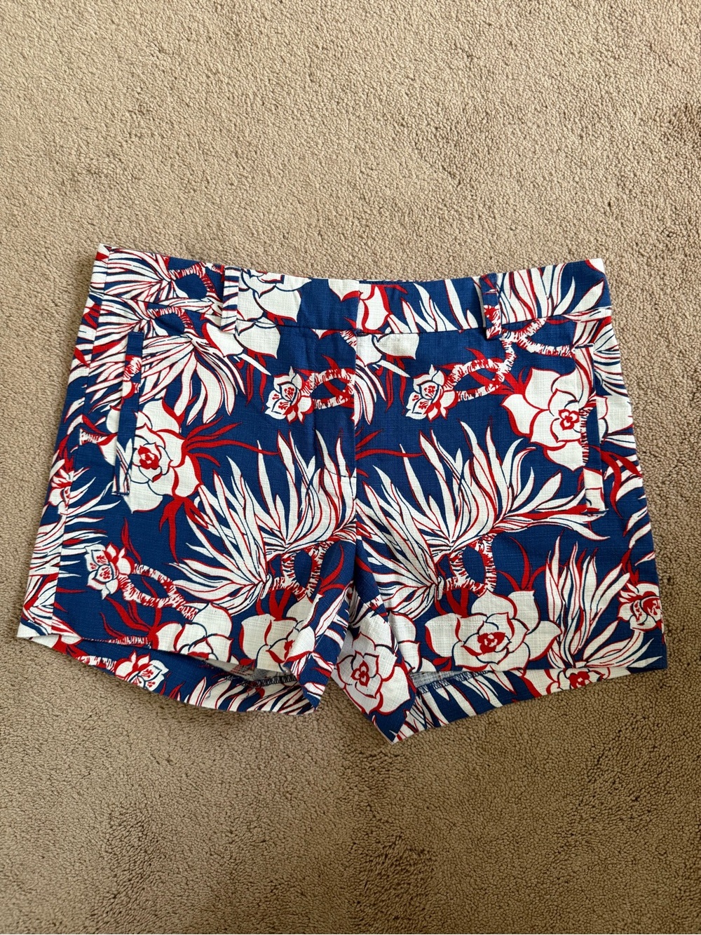 J.Crew Red, White, & Blue Floral Print Short size 6